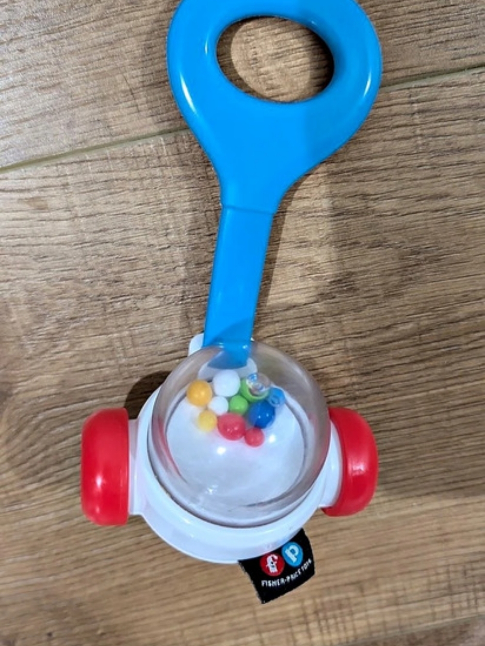 Fisher-Price Corn Popper Toy Keychain Learning Toy in Blue & Red
